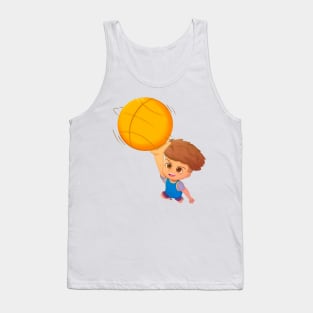 Basketball boy making a basket Tank Top